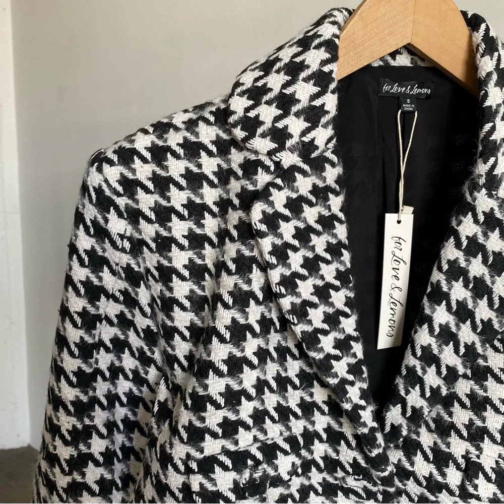 $207 NWT Black For Love & Lemons “Bonnie” Cropped Blazer Sz S Small - Picture 6 of 10